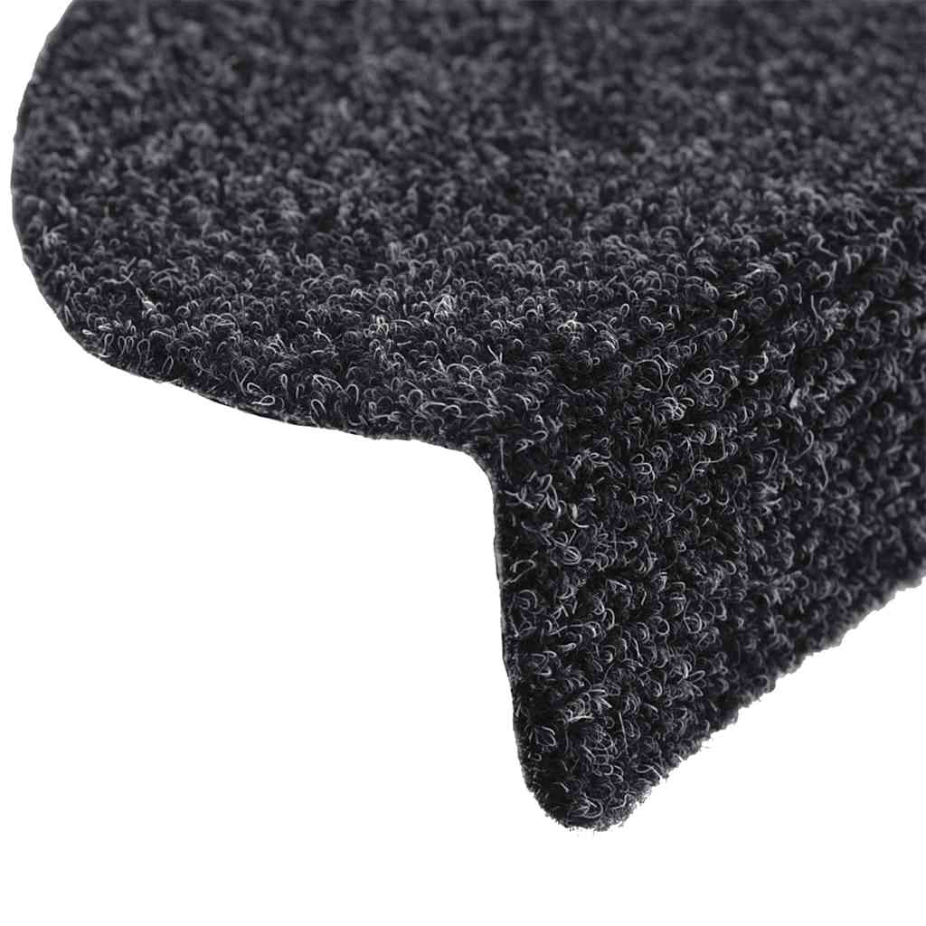 vidaXL Covorașe autoadezive pentru scări, 10 buc., 56x17x3 cm, negre, semirotunde vidaXL Covorașe autoadezive pentru scări, 10 buc., 56x17x3 cm, negre, semirotunde