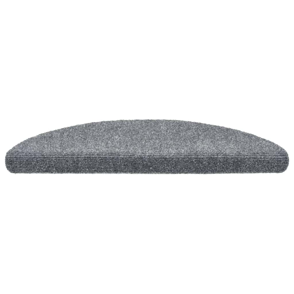 vidaXL Covorașe pentru scări autoadezive, 5 buc., 56x17x3 cm, gri deschis, semirotunde