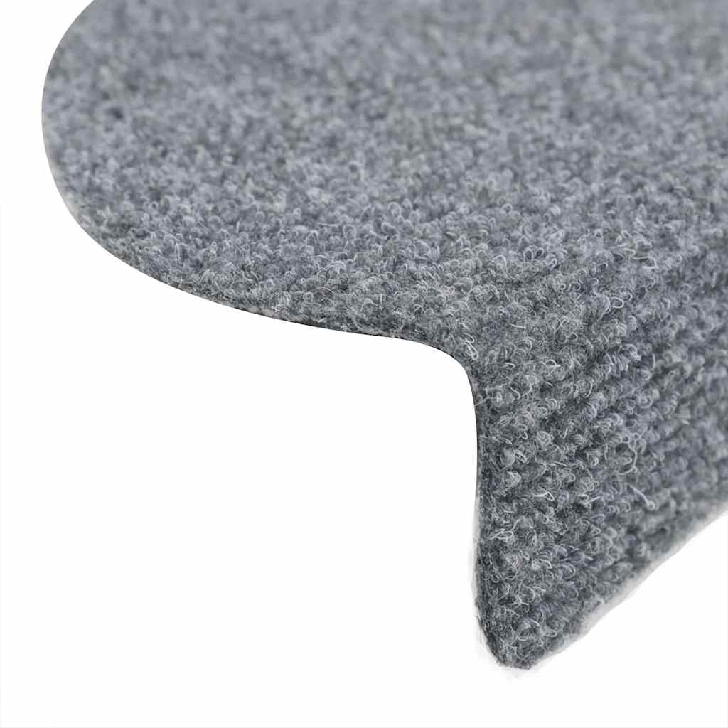 vidaXL Covorașe pentru scări autoadezive, 5 buc., 56x17x3 cm, gri deschis, semirotunde