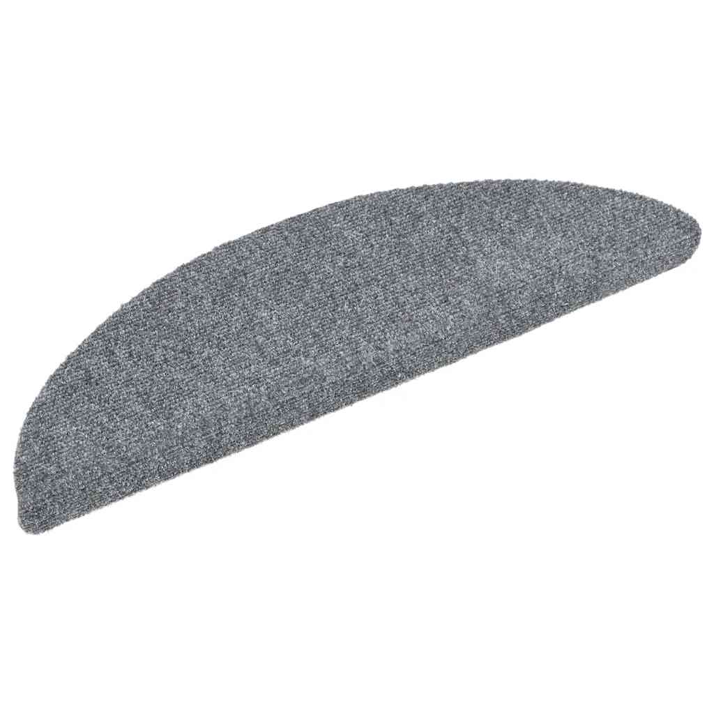 vidaXL Covorașe pentru scări autoadezive, 10 buc., 56x17x3 cm, gri deschis, semirotunde vidaXL Covorașe pentru scări autoadezive, 10 buc., 56x17x3 cm, gri deschis, semirotunde