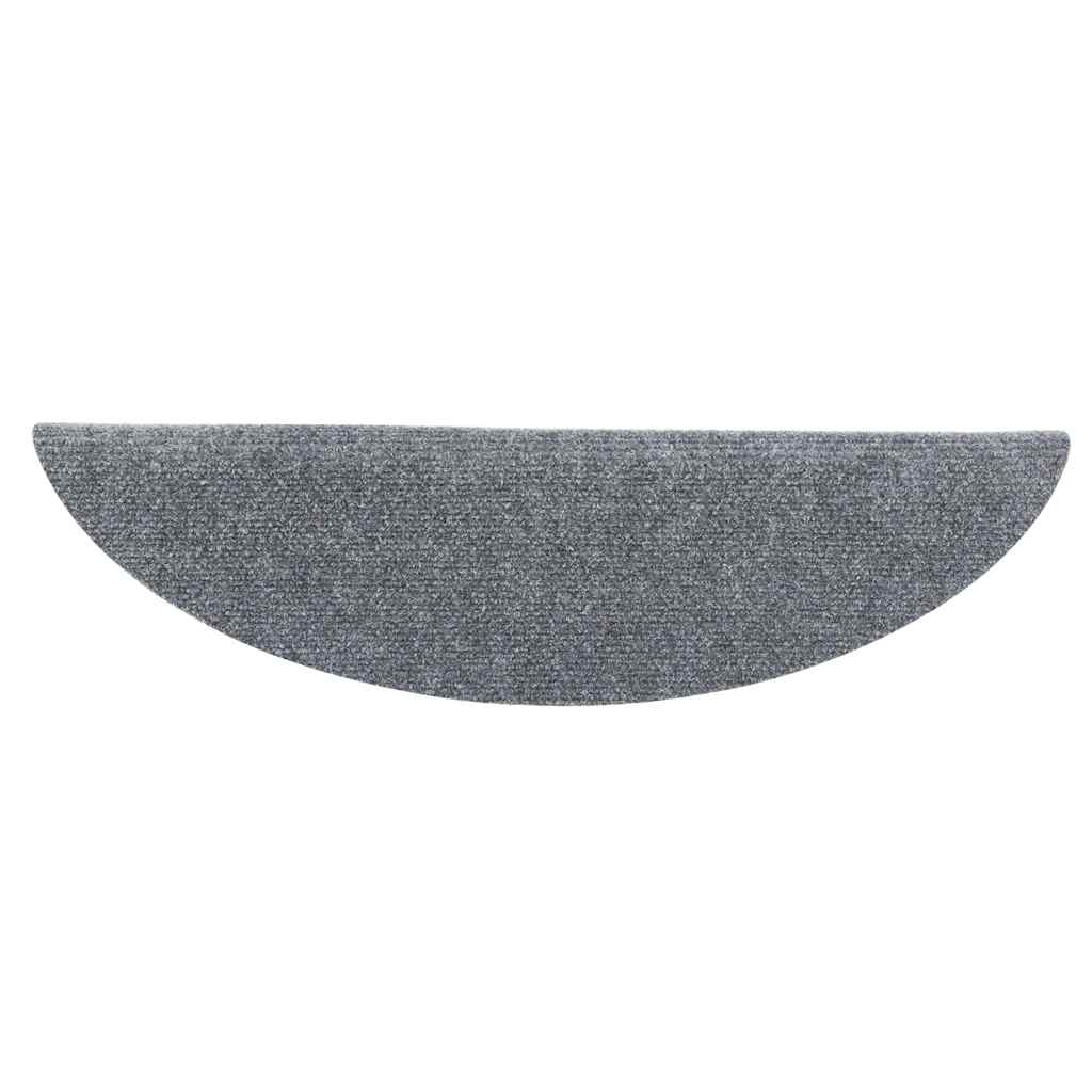 vidaXL Covorașe pentru scări autoadezive, 10 buc., 56x17x3 cm, gri deschis, semirotunde vidaXL Covorașe pentru scări autoadezive, 10 buc., 56x17x3 cm, gri deschis, semirotunde
