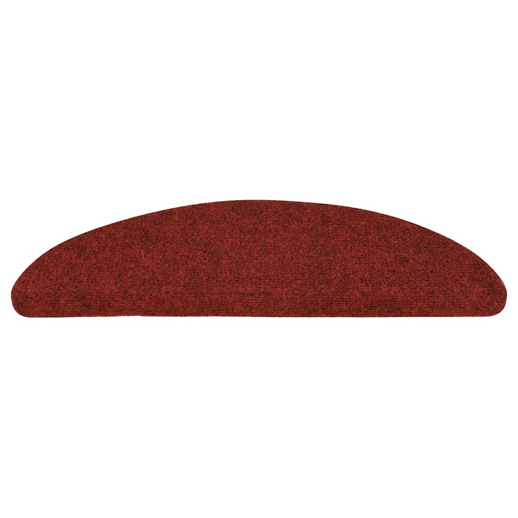 vidaXL Covorașe pentru scări autoadezive, 5 buc., 56x17x3 cm, roșu bordeaux, semirotunde