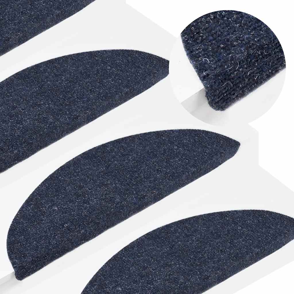 vidaXL Covorașe autoadezive pentru scări, 10 buc., 56x17x3 cm, semirotunde, albastre vidaXL Covorașe autoadezive pentru scări, 10 buc., 56x17x3 cm, semirotunde, albastre
