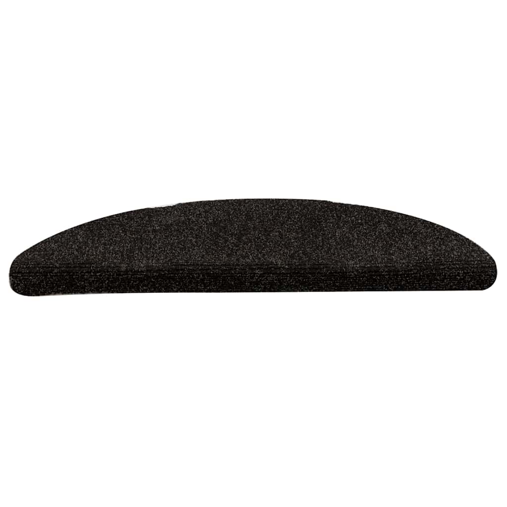 vidaXL Covorașe pentru scări autoadezive, 5 buc., 56x17x3 cm, maro închis, semirotunde