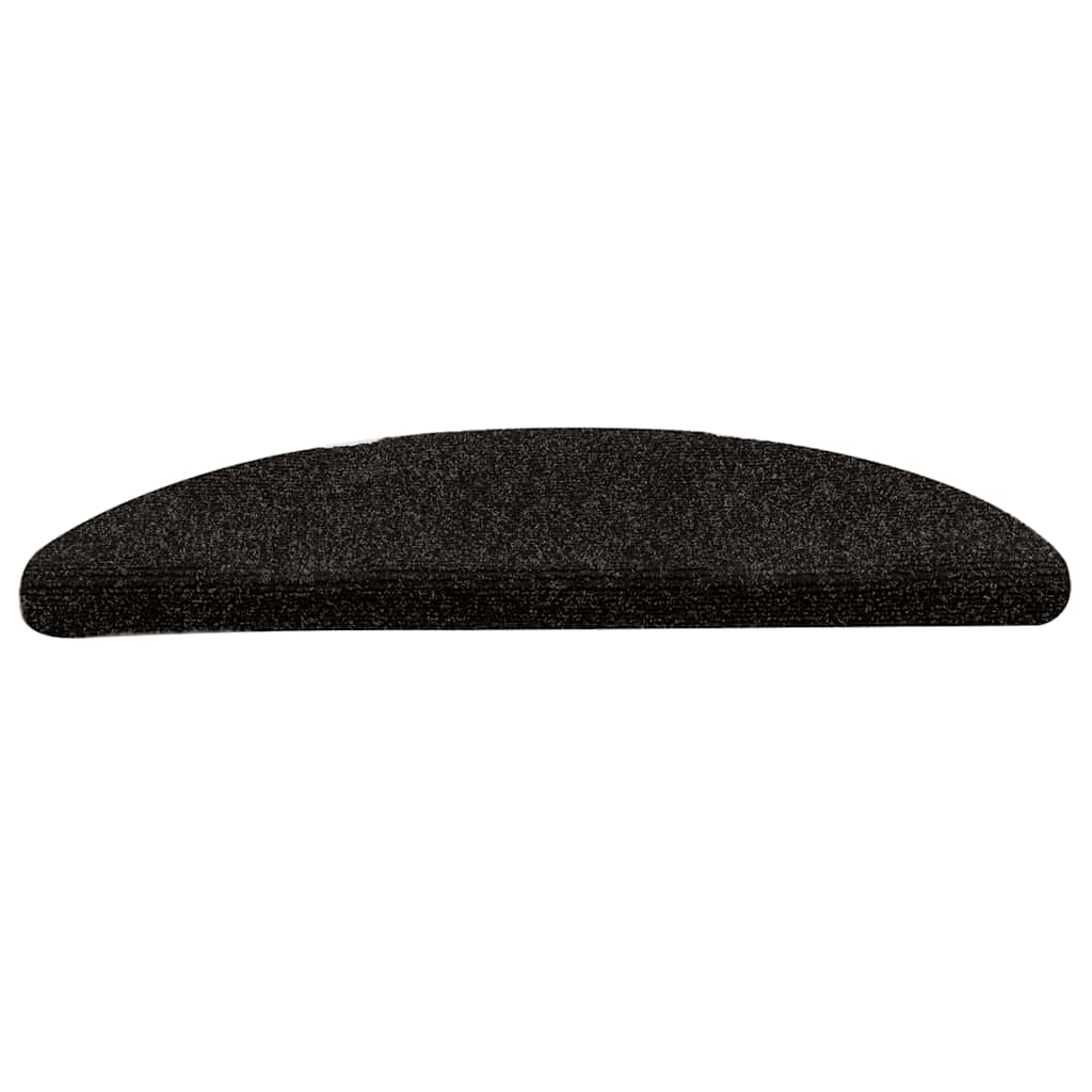 vidaXL Covorașe autoadezive pentru scări, 10 buc., 56x17x3 cm, maro închis, semirotunde