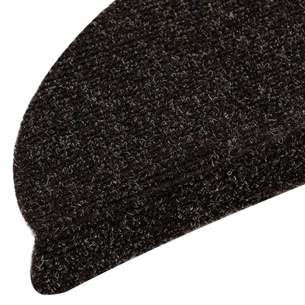 vidaXL Covorașe autoadezive pentru scări, 10 buc., 56x17x3 cm, maro închis, semirotunde