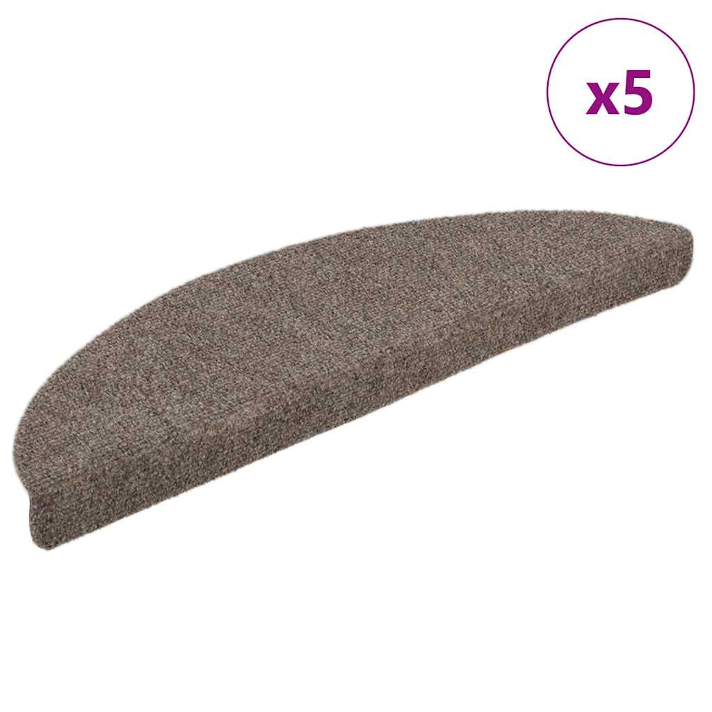 vidaXL Covorașe autoadezive pentru scări, 5 buc., 56x17x3 cm, bej, semirotunde vidaXL Covorașe autoadezive pentru scări, 5 buc., 56x17x3 cm, bej, semirotunde