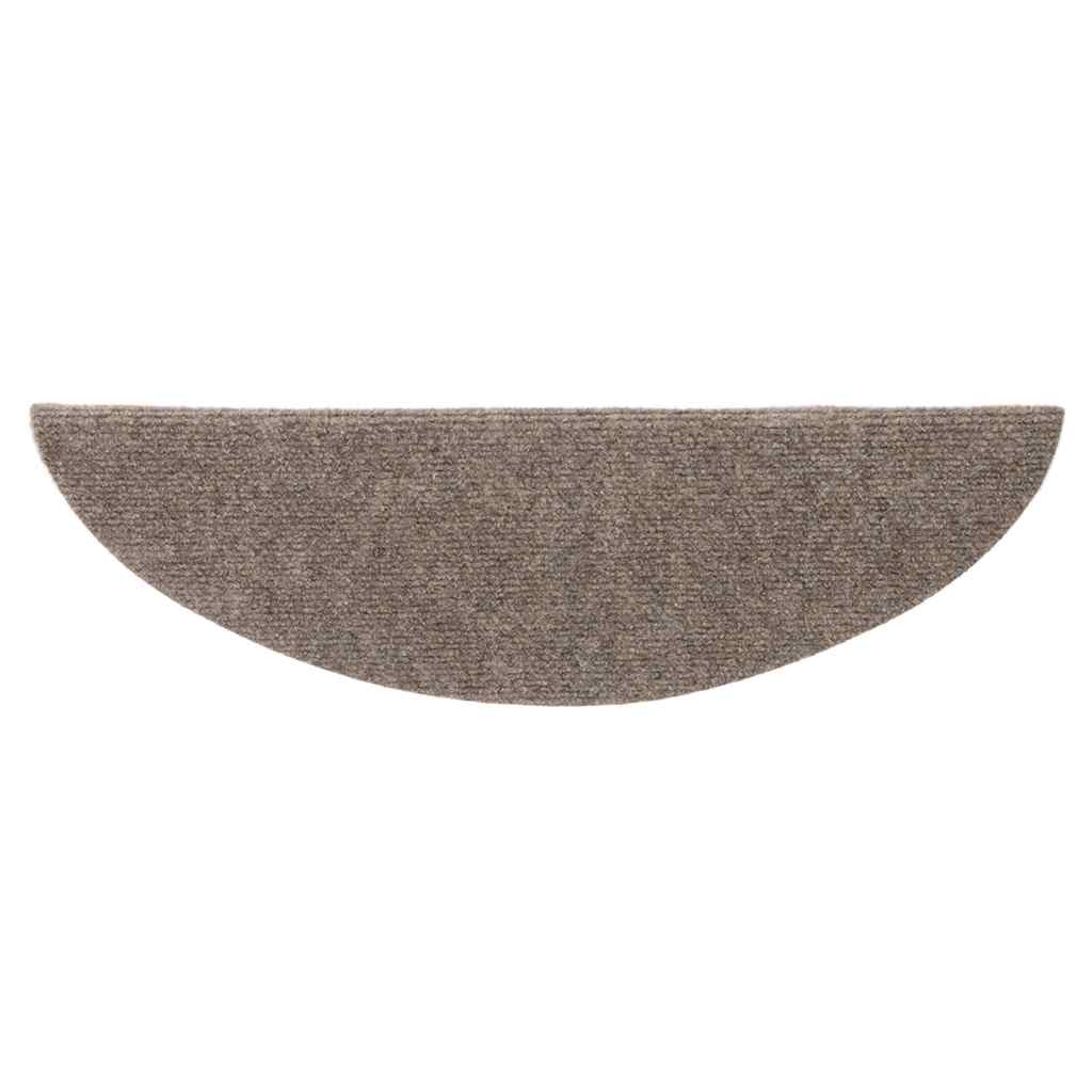 vidaXL Covorașe autoadezive pentru scări, 10 buc., 56x17x3 cm, bej, semirotunde vidaXL Covorașe autoadezive pentru scări, 10 buc., 56x17x3 cm, bej, semirotunde