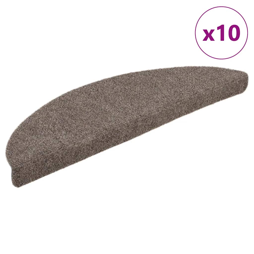 vidaXL Covorașe autoadezive pentru scări, 10 buc., 56x17x3 cm, bej, semirotunde vidaXL Covorașe autoadezive pentru scări, 10 buc., 56x17x3 cm, bej, semirotunde