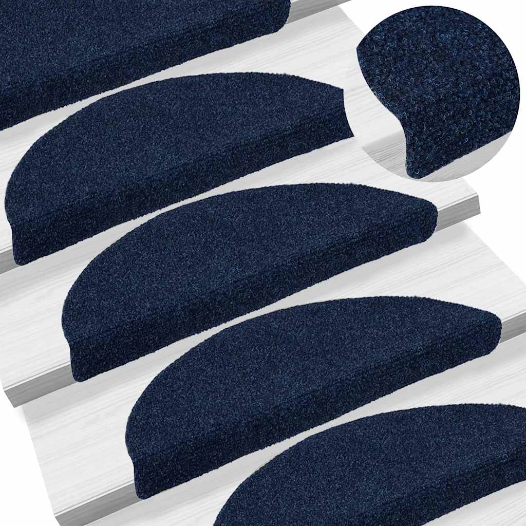 vidaXL Covorașe autoadezive pentru scări, 10 buc., 56x17x3 cm, semirotunde, bleumarin vidaXL Covorașe autoadezive pentru scări, 10 buc., 56x17x3 cm, semirotunde, bleumarin