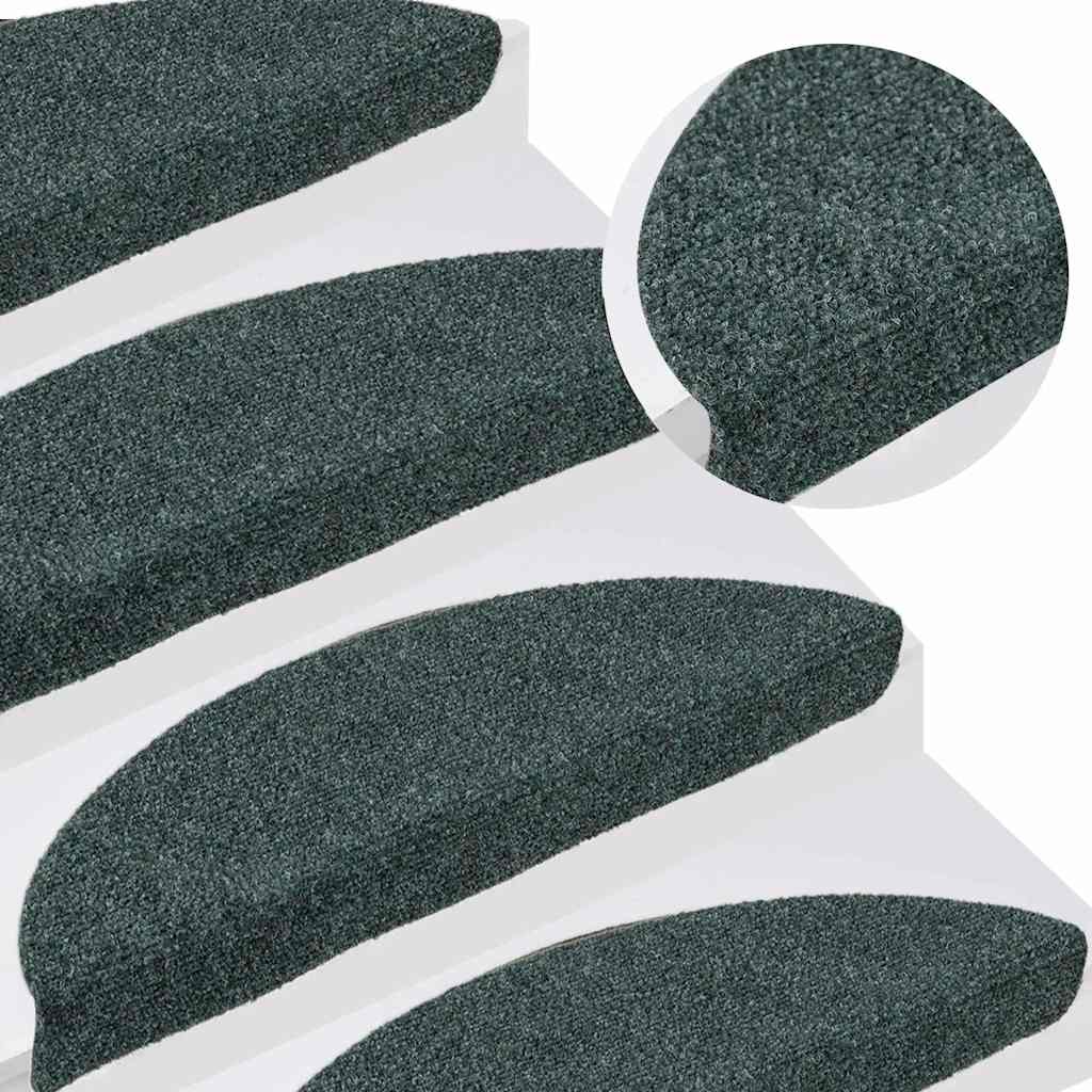 vidaXL Covorașe autoadezive pentru scări, 10 buc., 56x17x3 cm, semirotunde, verzi vidaXL Covorașe autoadezive pentru scări, 10 buc., 56x17x3 cm, semirotunde, verzi