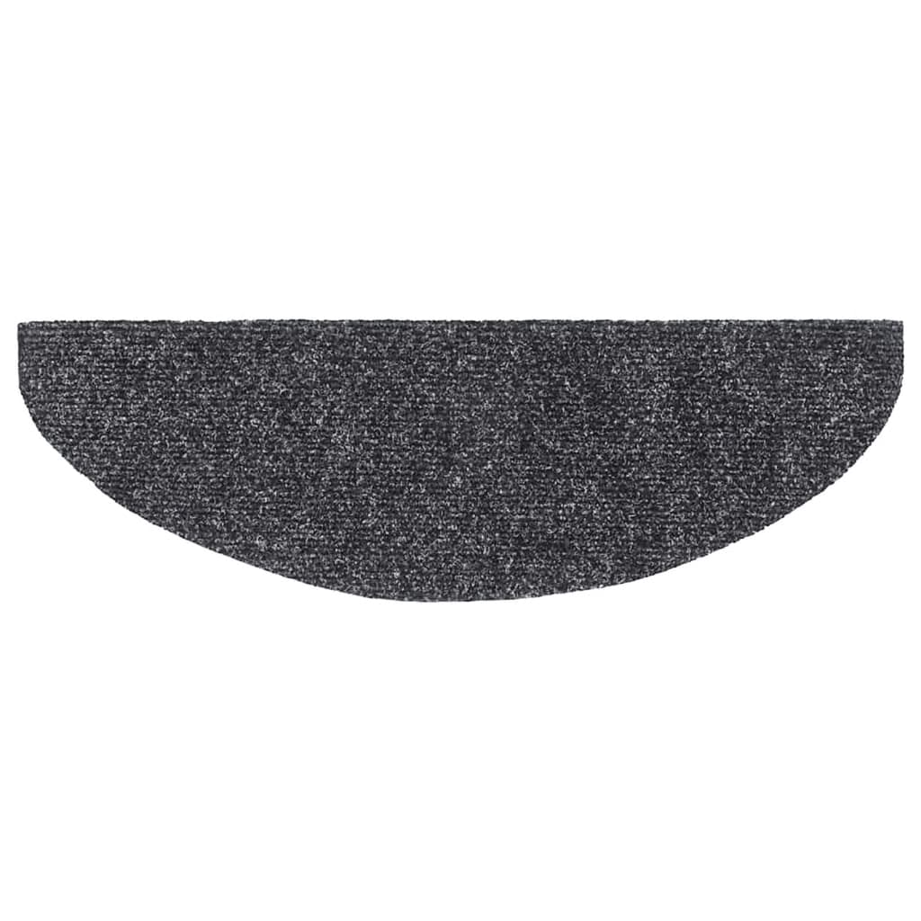 vidaXL Covorașe autoadezive pentru scări, 10 buc., 65x21x4 cm, gri închis, semirotunde, mari vidaXL Covorașe autoadezive pentru scări, 10 buc., 65x21x4 cm, gri închis, semirotunde, mari