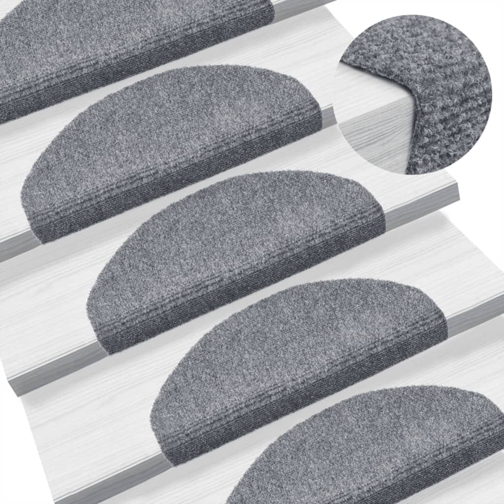 vidaXL Covorașe autoadezive pentru scări, 10 buc., 65x21x4 cm, gri deschis, semirotunde, mari vidaXL Covorașe autoadezive pentru scări, 10 buc., 65x21x4 cm, gri deschis, semirotunde, mari