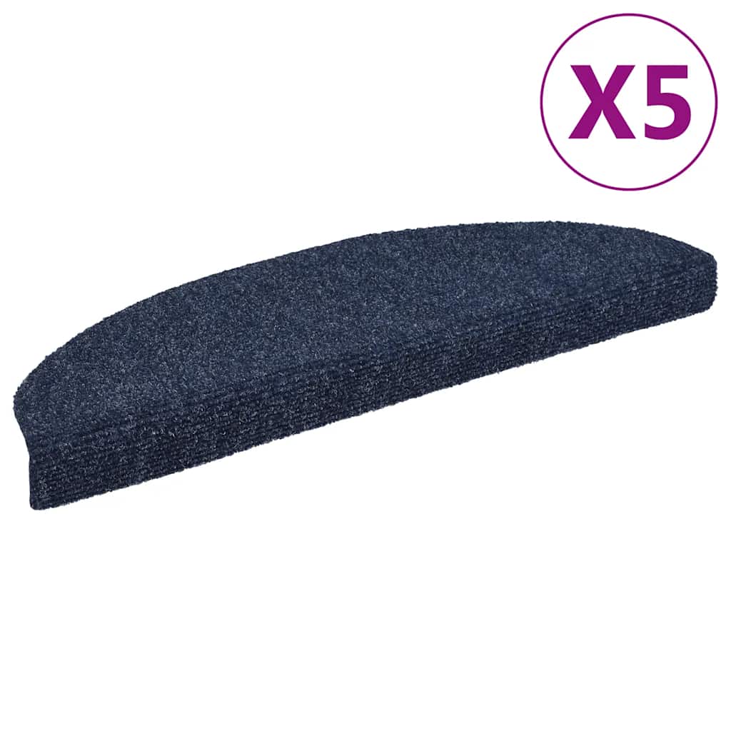 vidaXL Covorașe autoadezive pentru scări, 5 buc., 65x21x4 cm, albastru, semirotunde, mari vidaXL Covorașe autoadezive pentru scări, 5 buc., 65x21x4 cm, albastru, semirotunde, mari