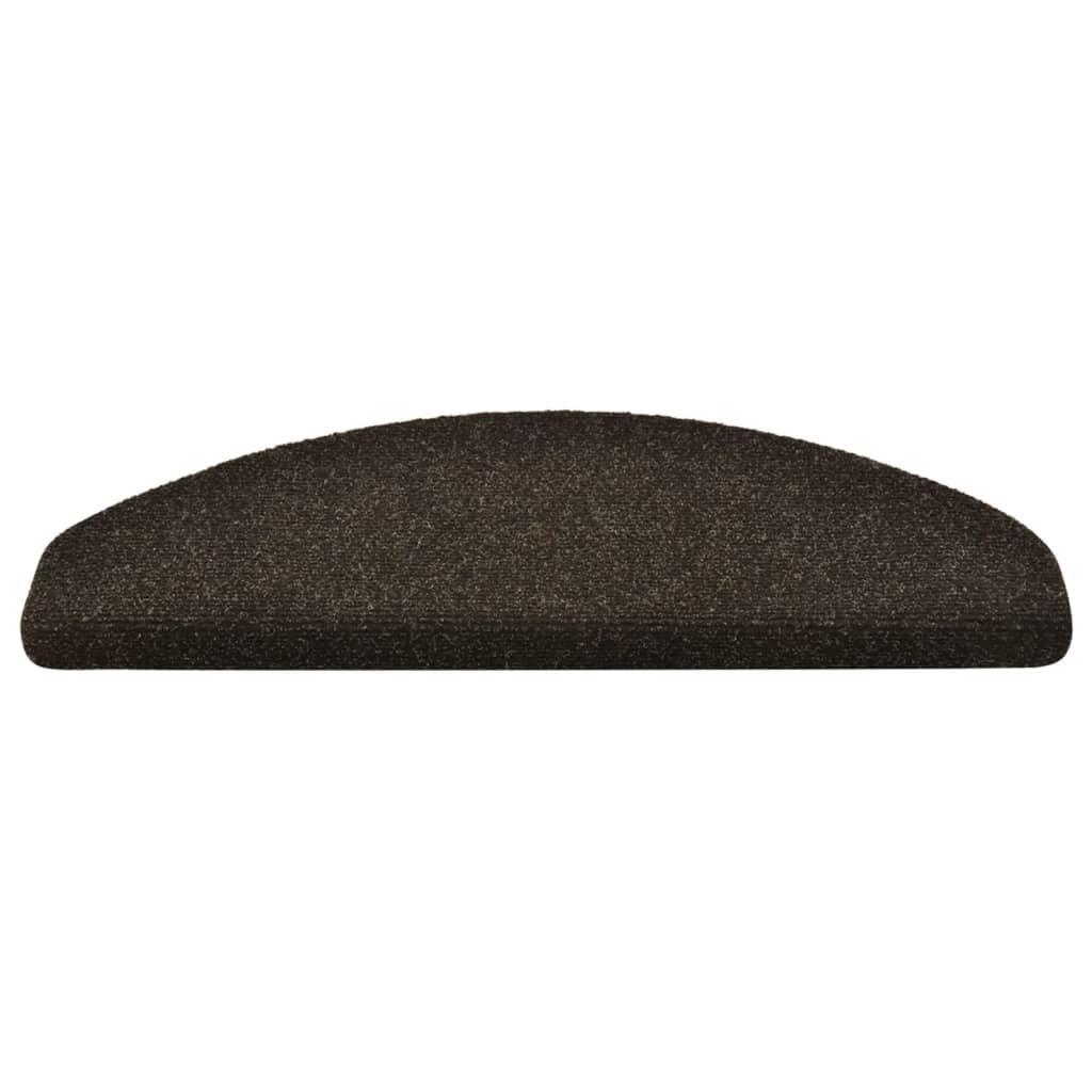 vidaXL Covorașe pentru scări autoadezive, 5 buc., 65x21x4 cm, maro închis, semirotunde, mari