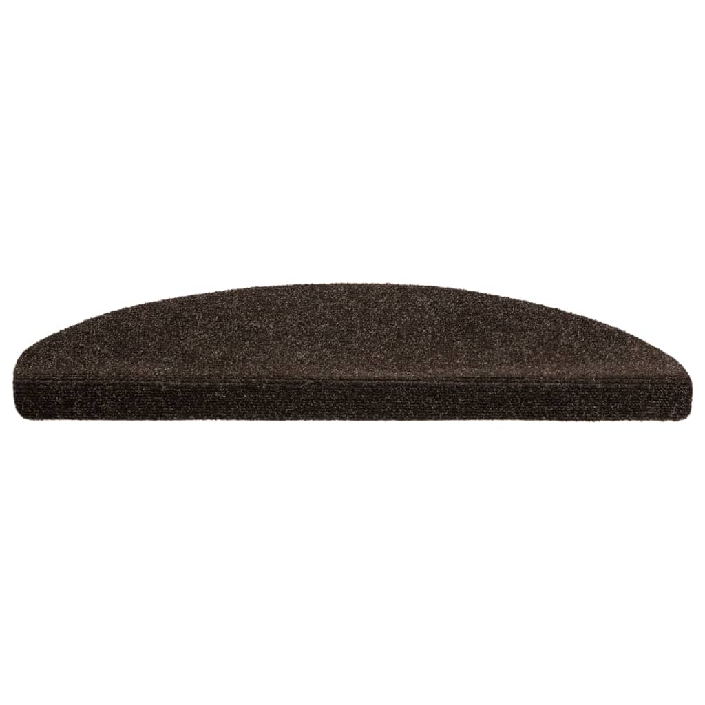 vidaXL Covorașe pentru scări autoadezive, 10 buc., 65x21x4 cm, maro închis, semirotunde, mari vidaXL Covorașe pentru scări autoadezive, 10 buc., 65x21x4 cm, maro închis, semirotunde, mari