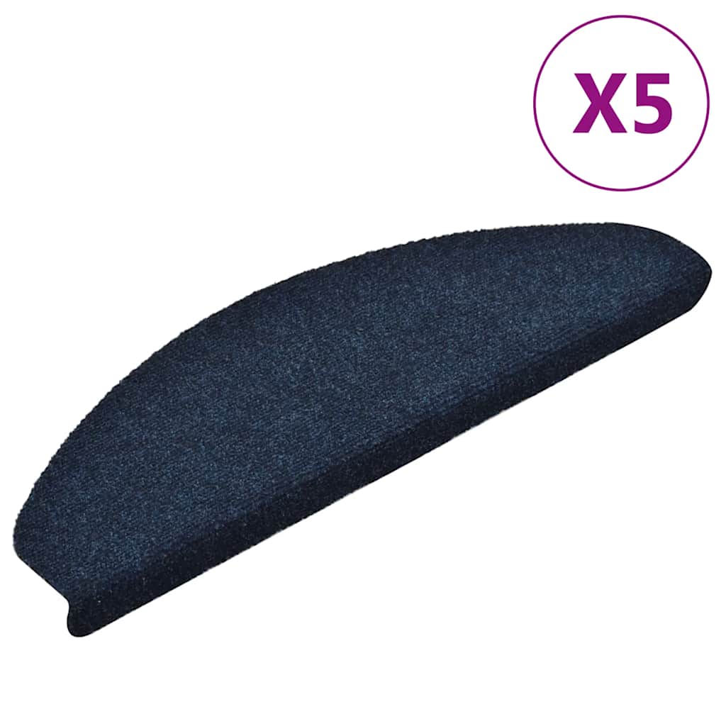 vidaXL Covorașe autoadezive pentru scări, 5 buc., 65x21x4 cm, bleumarin, semirotunde, mari vidaXL Covorașe autoadezive pentru scări, 5 buc., 65x21x4 cm, bleumarin, semirotunde, mari