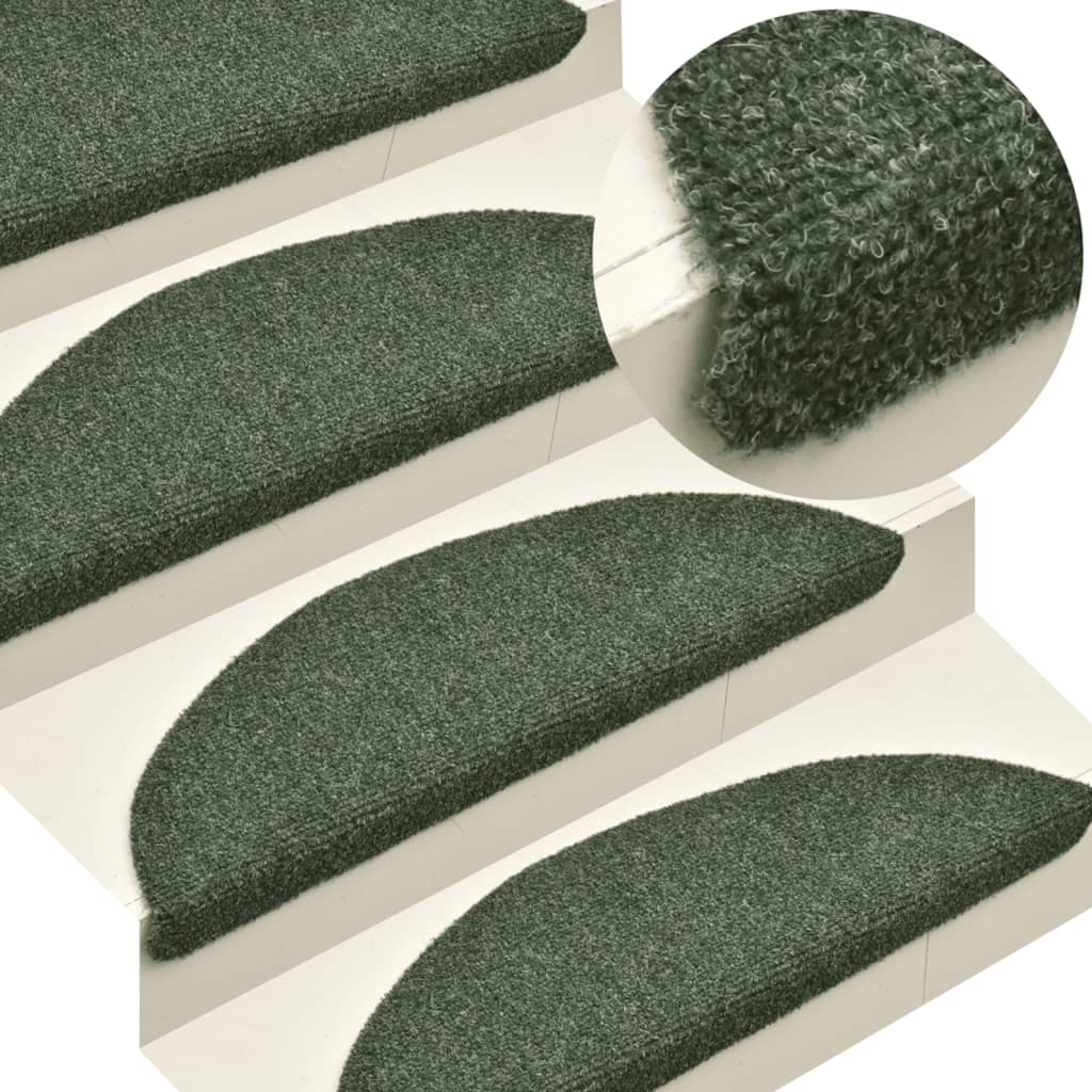 vidaXL Covorașe autoadezive pentru scări, 10 buc., 65x21x4 cm, verde, semirotunde, mari vidaXL Covorașe autoadezive pentru scări, 10 buc., 65x21x4 cm, verde, semirotunde, mari