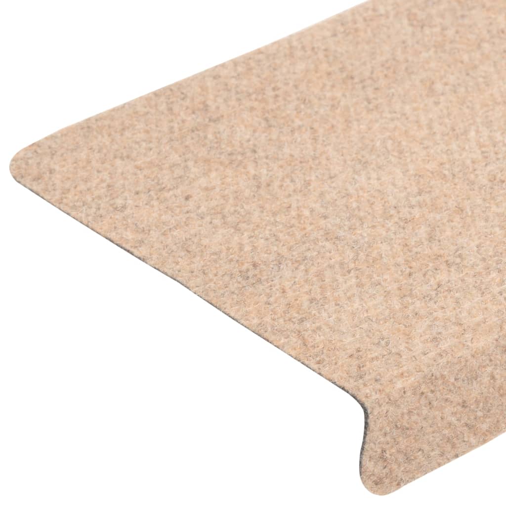 vidaXL Covorașe autoadezive pentru scări, 5 buc., 65x21x4 cm, margini dreptunghiulare, crem vidaXL Covorașe autoadezive pentru scări, 5 buc., 65x21x4 cm, margini dreptunghiulare, crem