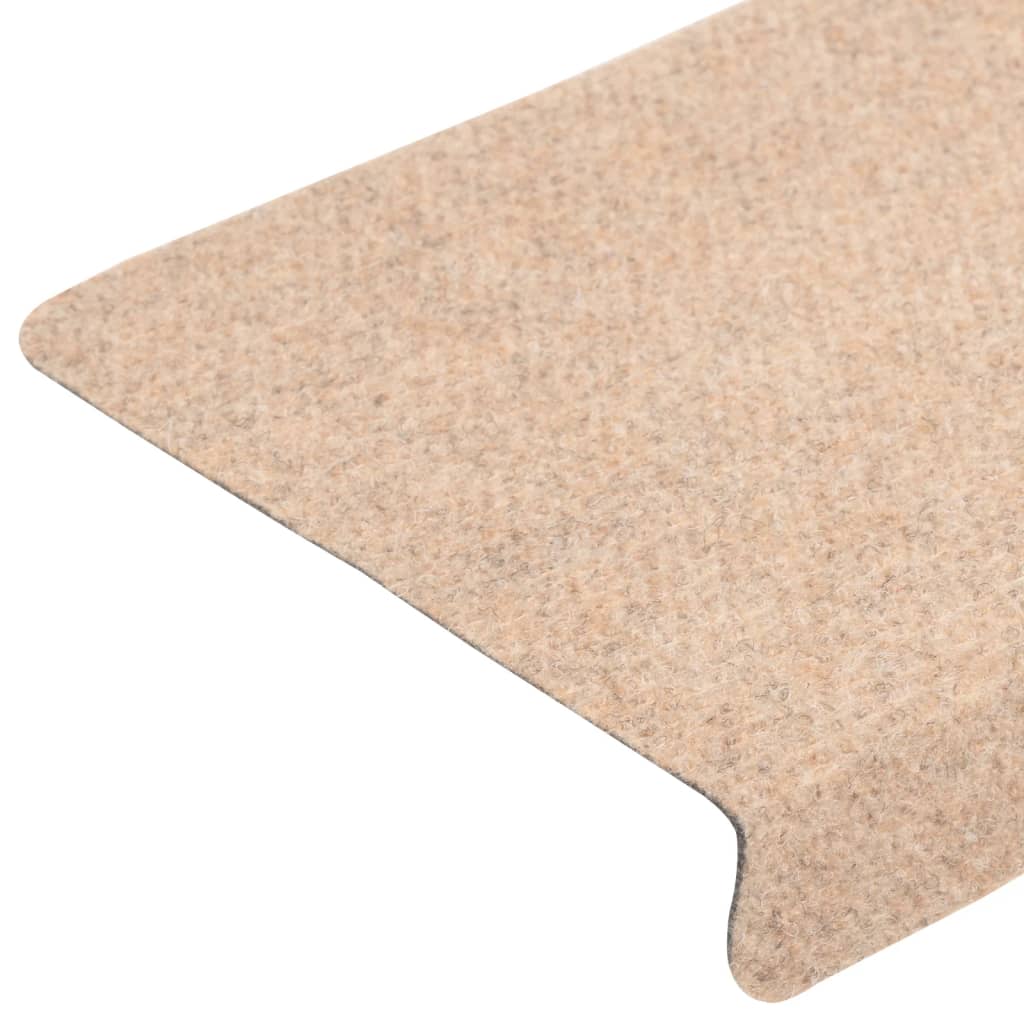 vidaXL Covorașe autoadezive pentru scări, 10 buc., 65x21x4 cm, margini dreptunghiulare, crem vidaXL Covorașe autoadezive pentru scări, 10 buc., 65x21x4 cm, margini dreptunghiulare, crem