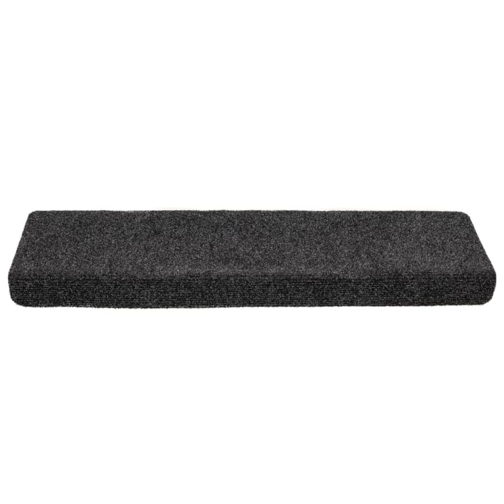vidaXL Covorașe scări autoadezive, 10 buc., 65x21x4 cm, gri, cu margine dreptunghiulară