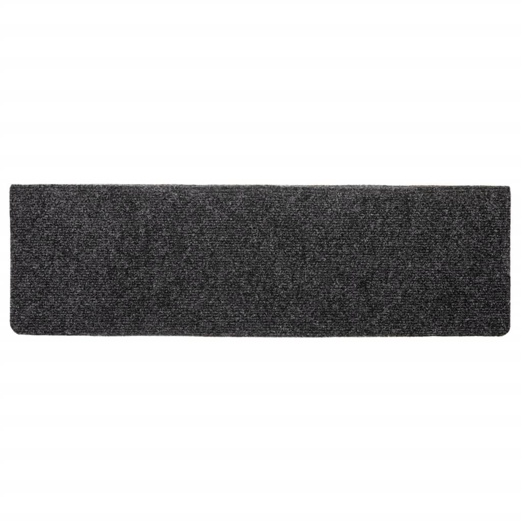 vidaXL Covorașe scări autoadezive, 10 buc., 65x21x4 cm, gri, cu margine dreptunghiulară