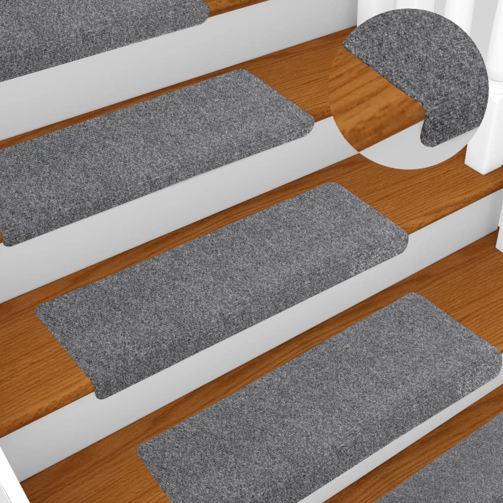 vidaXL Covorașe autoadezive pentru scări, 10 buc., 65x21x4 cm, gri deschis, cu margini dreptunghiulare vidaXL Covorașe autoadezive pentru scări, 10 buc., 65x21x4 cm, gri deschis, cu margini dreptunghiulare