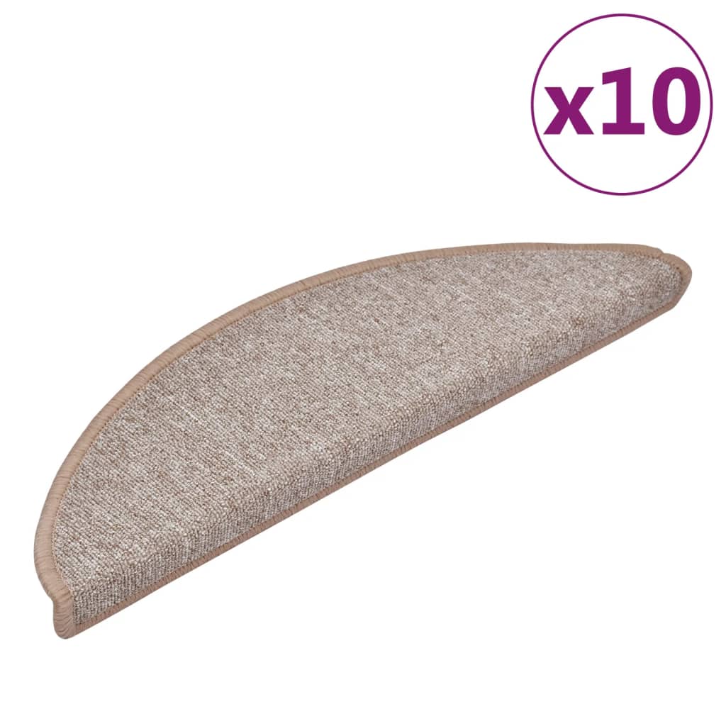 vidaXL Covorașe pentru scări, 10 buc., 56x17x3 cm, maro deschis, semirotunde vidaXL Covorașe pentru scări, 10 buc., 56x17x3 cm, maro deschis, semirotunde