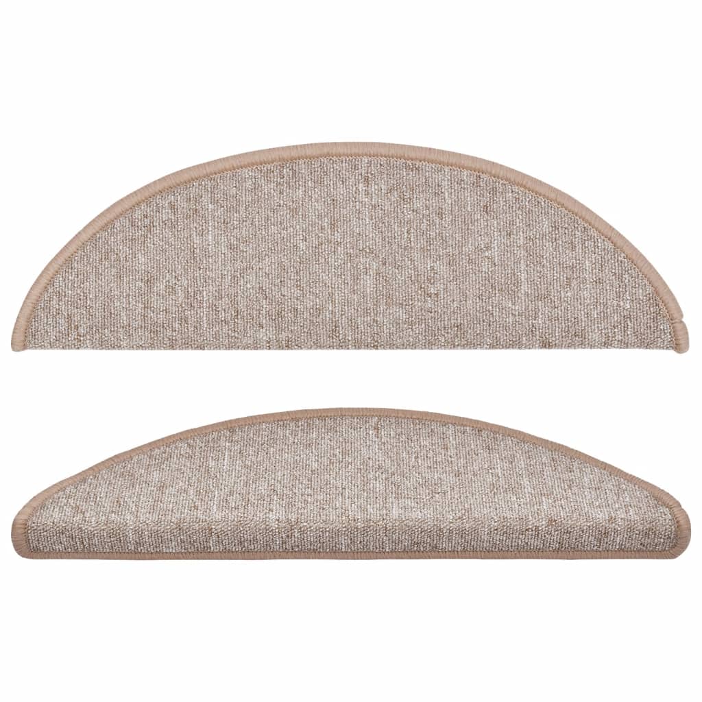 vidaXL Covorașe pentru scări, 10 buc., 56x17x3 cm, maro deschis, semirotunde vidaXL Covorașe pentru scări, 10 buc., 56x17x3 cm, maro deschis, semirotunde