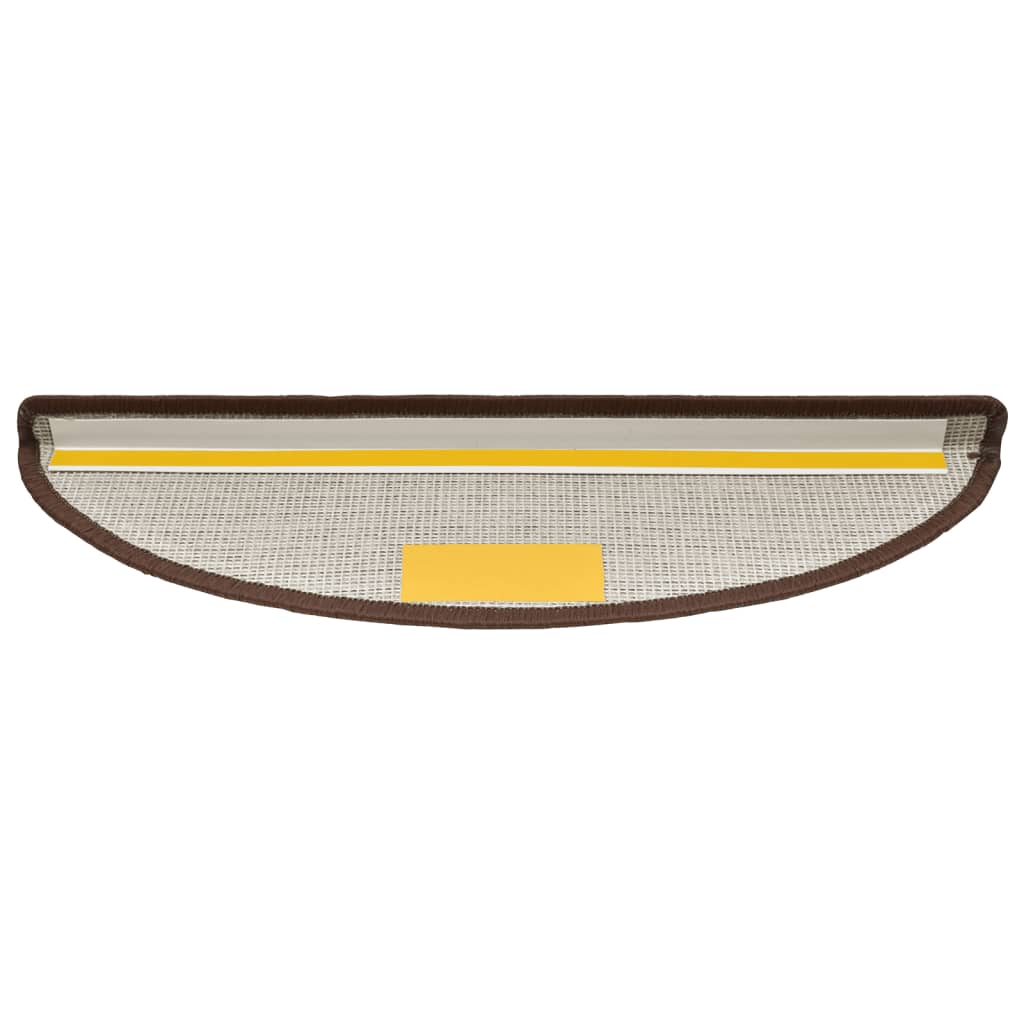 vidaXL Covorașe scări, 10 buc., 56x17x3 cm, maro cafea, semirotunde