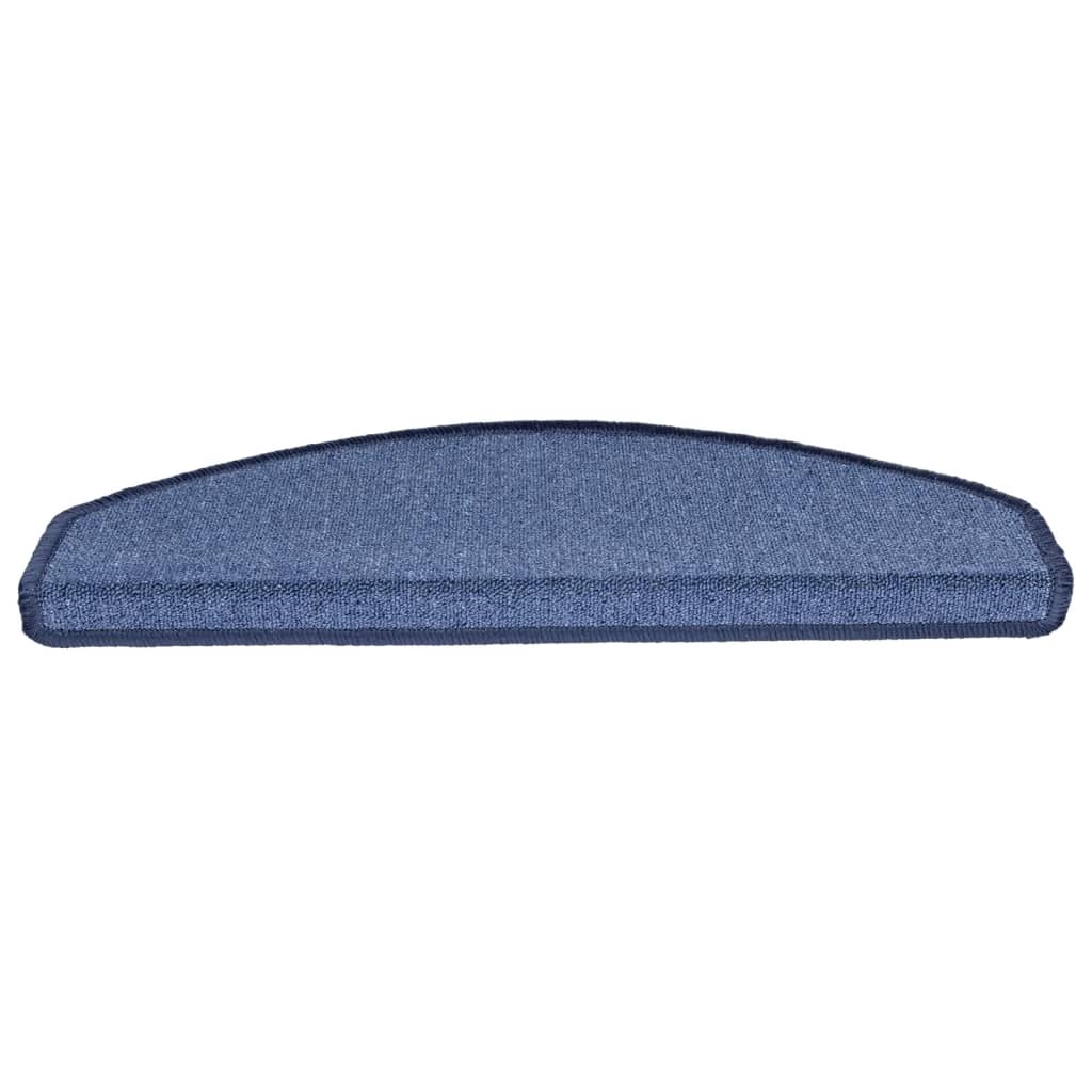 vidaXL Covorașe pentru scări, 10 buc., 65x24x4 cm, albastru, semirotunde, mari