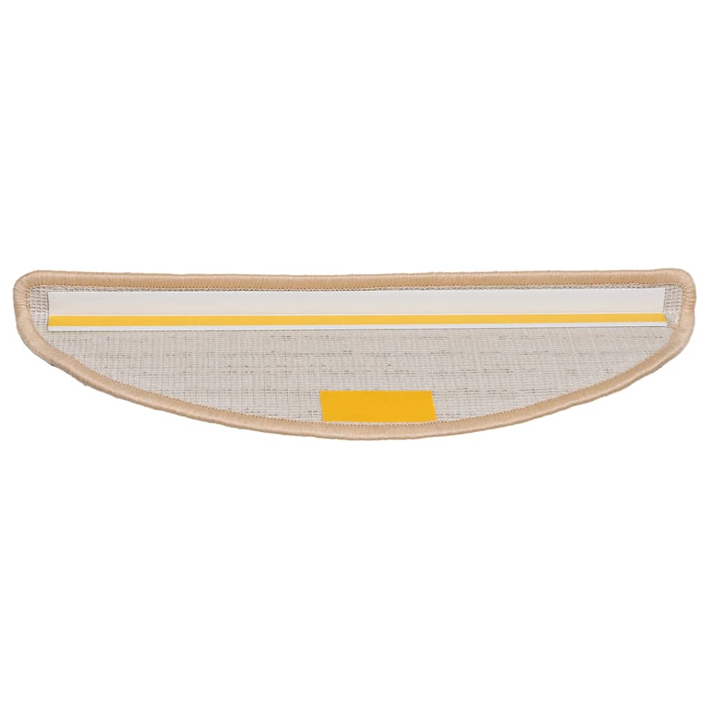 vidaXL Covorașe pentru scări, 10 buc., 56x17x3 cm, crem, semirotunde