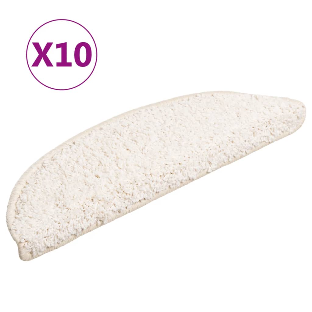 vidaXL Covorașe de scară, 10 buc.,alb, 56x17x3 cm vidaXL Covorașe de scară, 10 buc.,alb, 56x17x3 cm