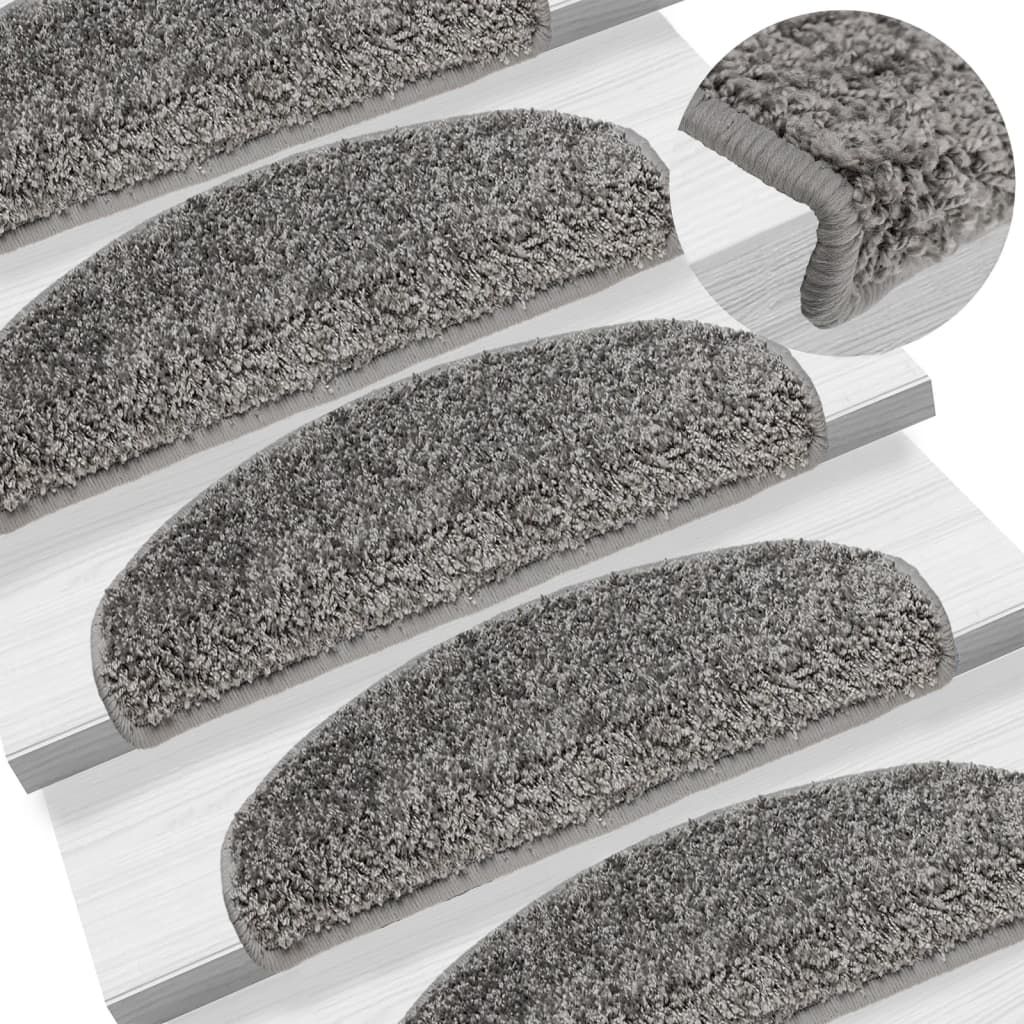 vidaXL Covorașe de scară, 10 buc.,gri, 65x21x4 cm vidaXL Covorașe de scară, 10 buc.,gri, 65x21x4 cm