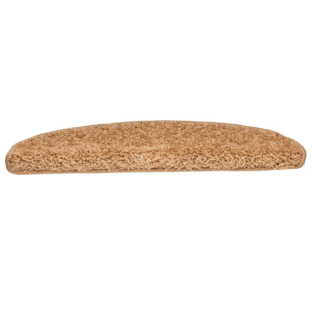 vidaXL Covorașe pentru scări, 10 buc., 65x21x4 cm, bej, semirotunde, mari