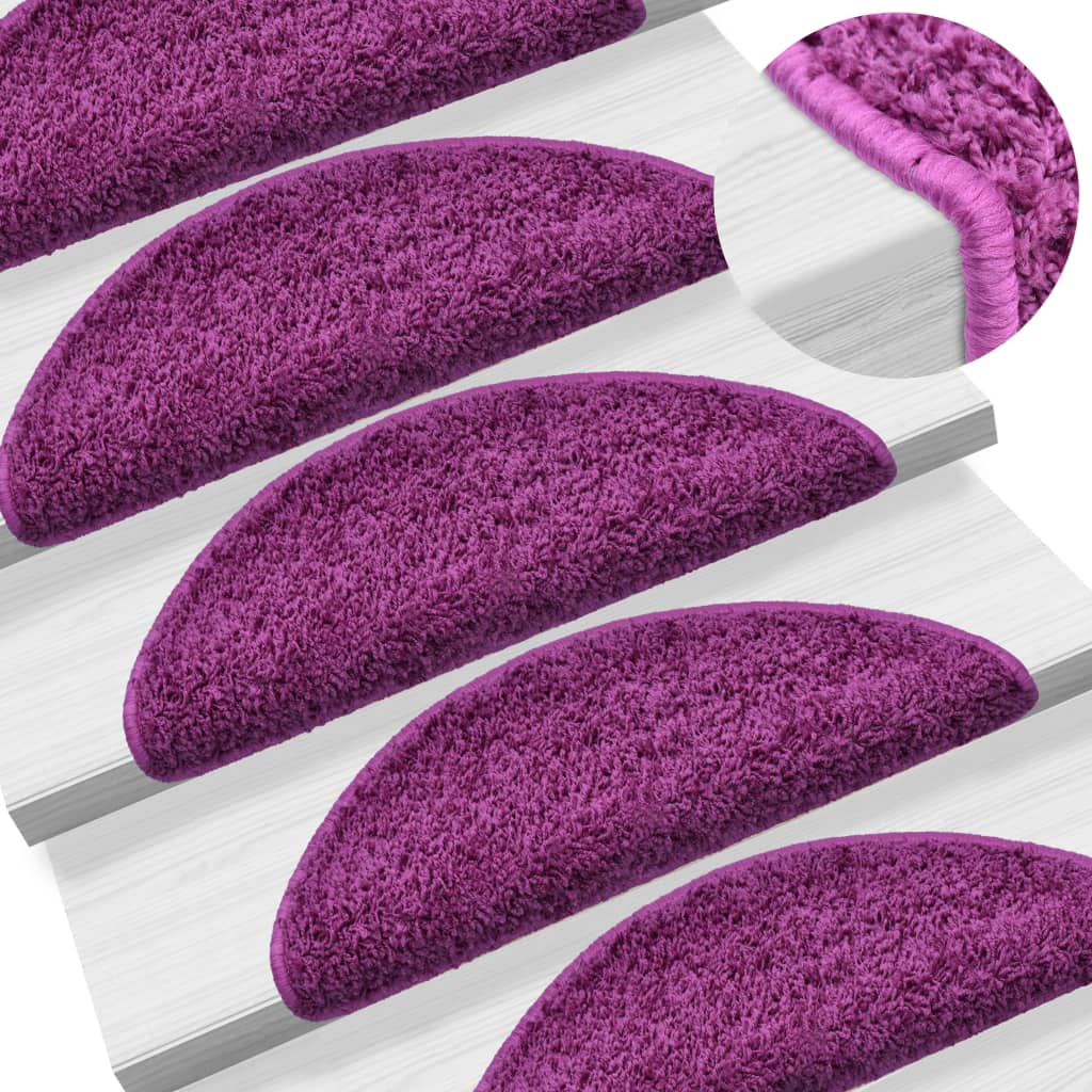 vidaXL Covorașe de scară, 10 buc., violet, 65x21x4 cm vidaXL Covorașe de scară, 10 buc., violet, 65x21x4 cm