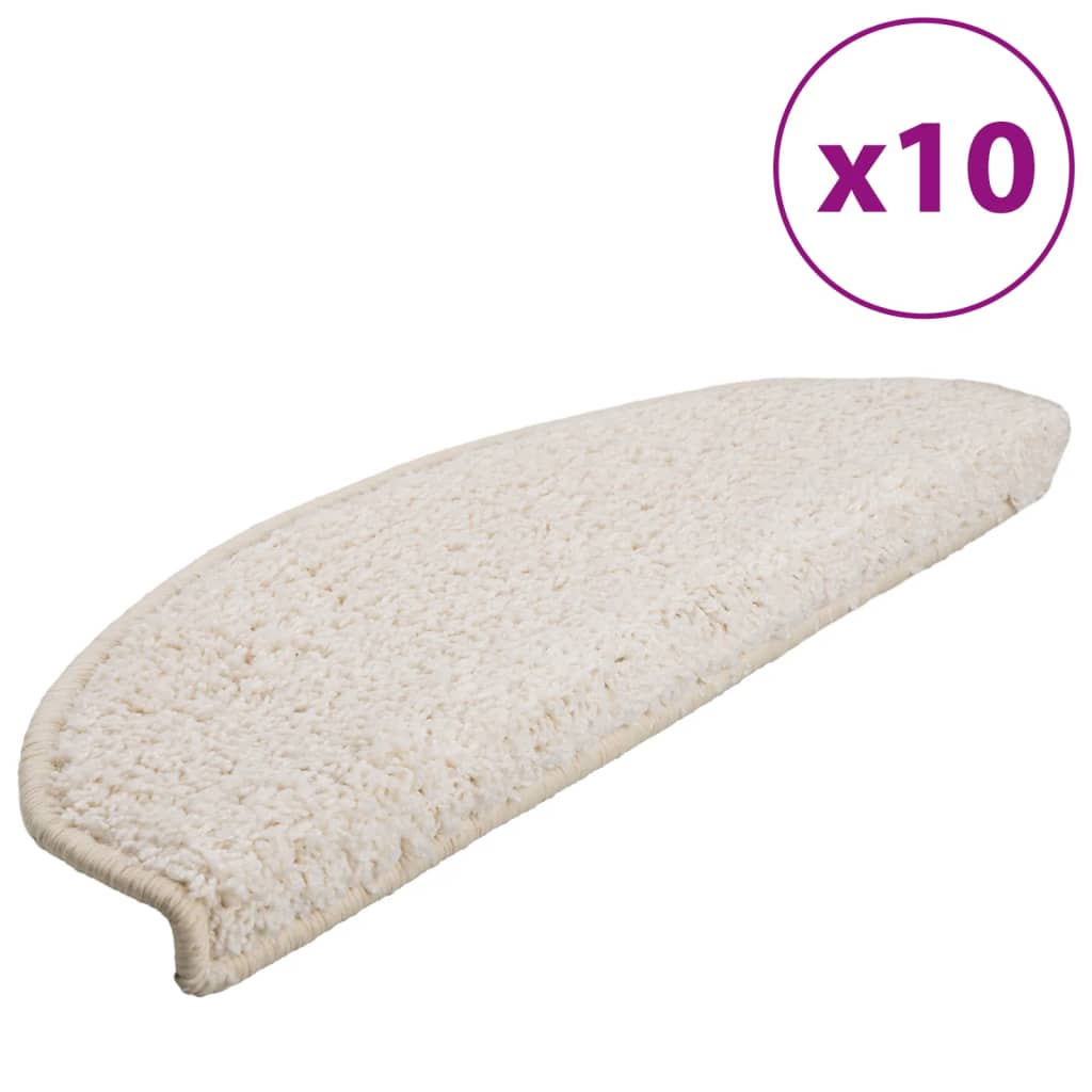 vidaXL Covorașe de scară, 10 buc.,alb, 65x21x4 cm vidaXL Covorașe de scară, 10 buc.,alb, 65x21x4 cm