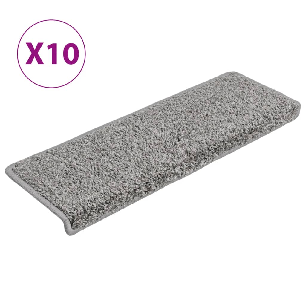 vidaXL Covorașe de scară, 10 buc., gri, 65x21x4 cm vidaXL Covorașe de scară, 10 buc., gri, 65x21x4 cm