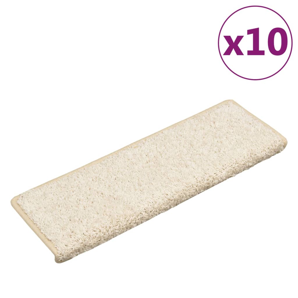 vidaXL Covorașe de scară, 10 buc.,alb, 65x21x4 cm vidaXL Covorașe de scară, 10 buc.,alb, 65x21x4 cm