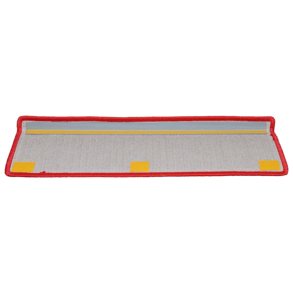 vidaXL Covorașe de scară, 10 buc.,roșu, 65x21x4 cm vidaXL Covorașe de scară, 10 buc.,roșu, 65x21x4 cm