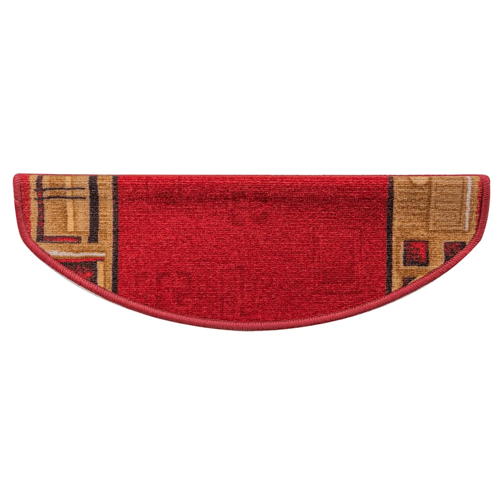 vidaXL Covorașe scări, 10 buc., roșu, 65x21x4 cm, autoadeziv