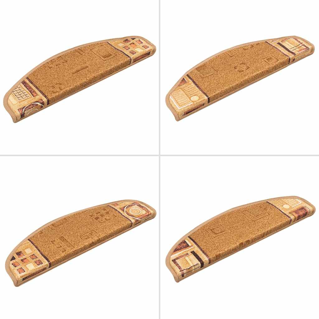 vidaXL Covorașe scări, 5 buc., bej, 65x21x4 cm, autoadeziv