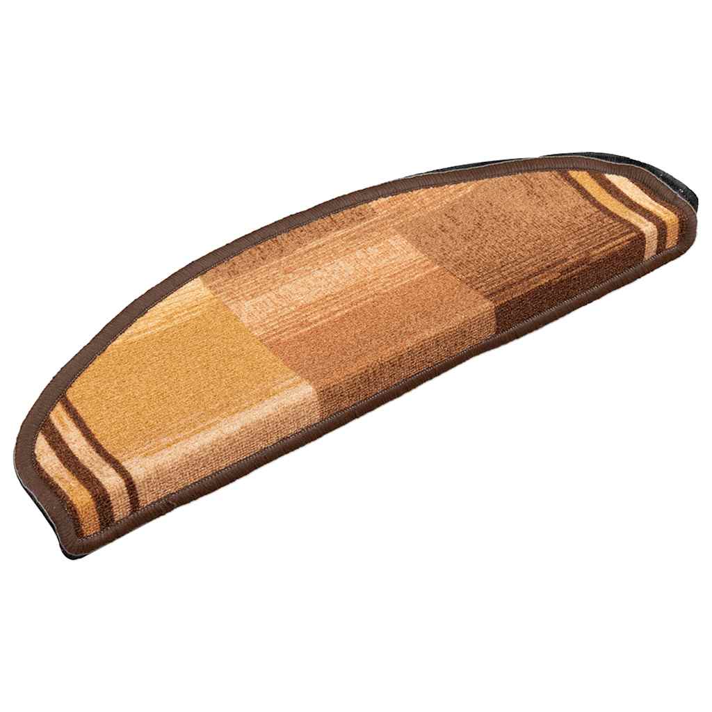 vidaXL Covorașe pentru scări autoadezive, 5 buc., maro, 65x21x4 cm