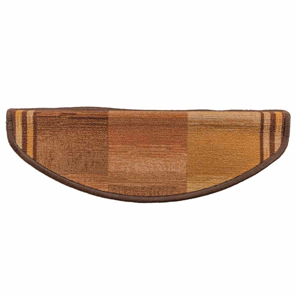 vidaXL Covorașe pentru scări autoadezive, 5 buc., maro, 65x21x4 cm