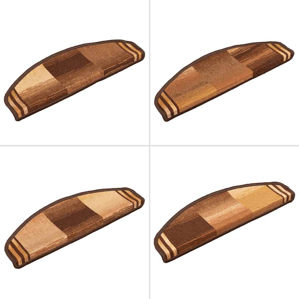 vidaXL Covorașe pentru scări autoadezive, 5 buc., maro, 65x21x4 cm