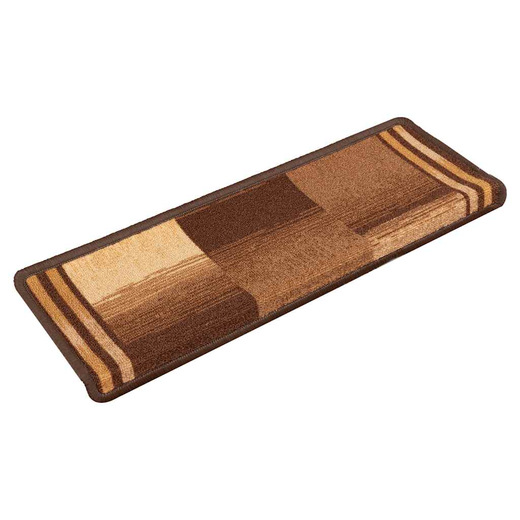 vidaXL Covorașe pentru scări autoadezive, 5 buc., maro, 65x21x4 cm