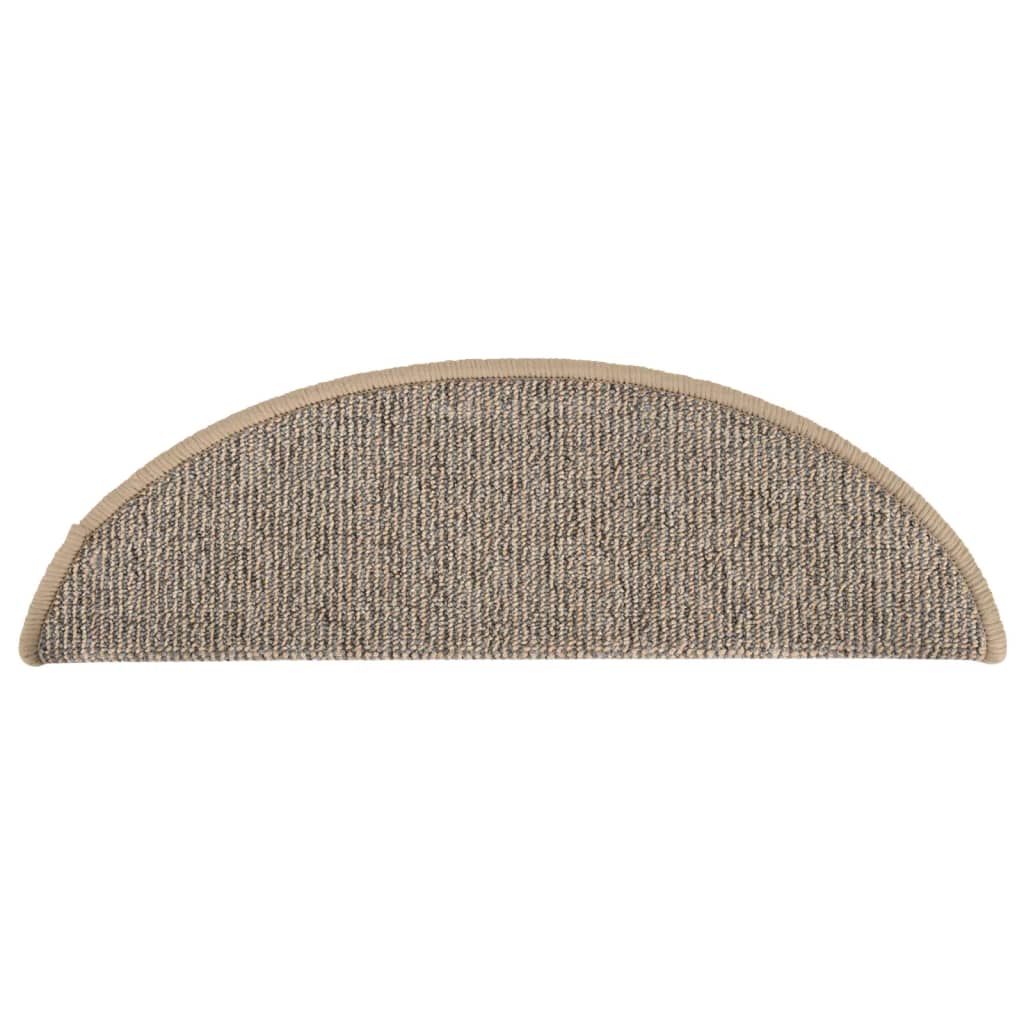 vidaXL Covorașe pentru scări, 15 buc., 56x17x3 cm, maro, semirotunde