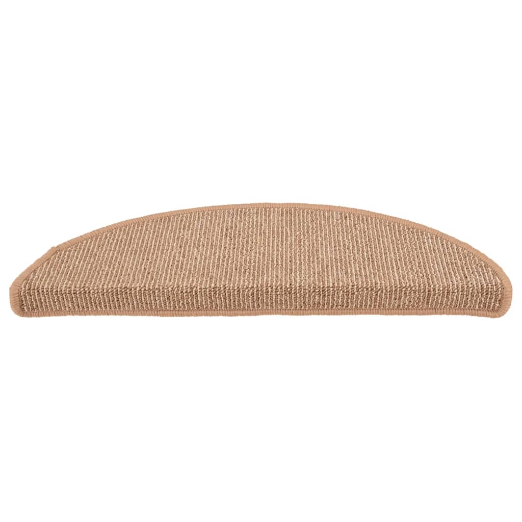 vidaXL Covorașe pentru scări, 15 buc., 56x17x3 cm, maro deschis, semirotunde