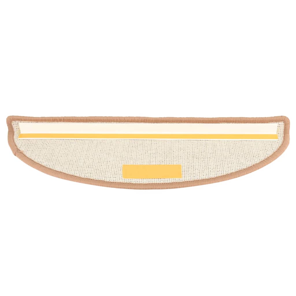 vidaXL Covorașe pentru scări, 15 buc., 56x17x3 cm, maro deschis, semirotunde