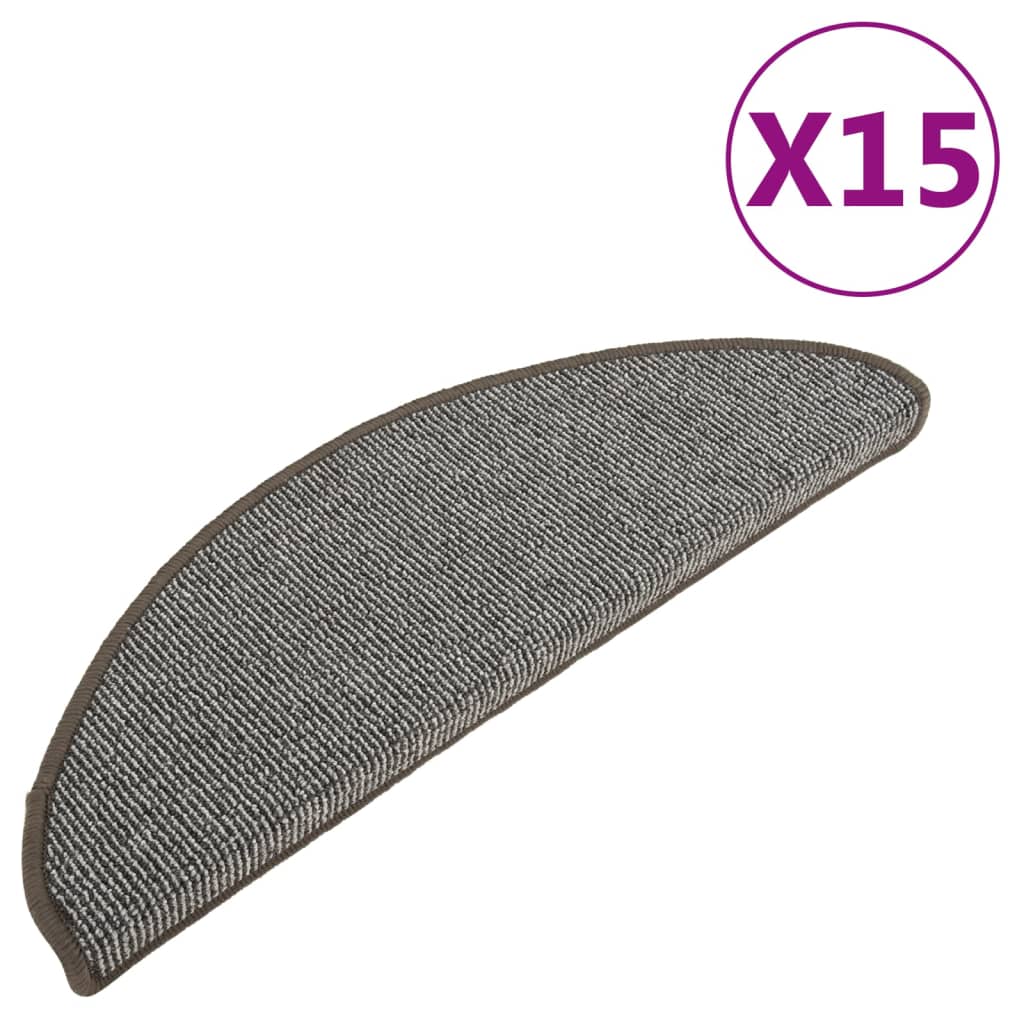 vidaXL Covorașe pentru scări, 15 buc., 65x21x4 cm, gri, semirotunde, mari vidaXL Covorașe pentru scări, 15 buc., 65x21x4 cm, gri, semirotunde, mari